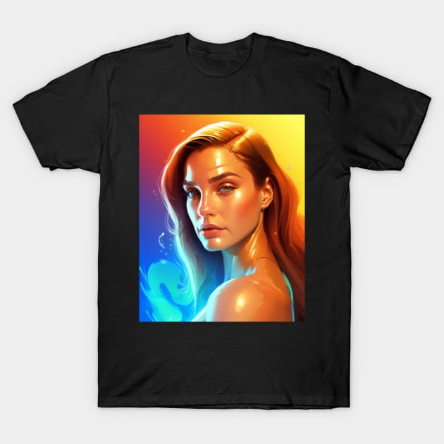 Portrast of Natalie Portman Digital Redition T-Shirt by This is ECP